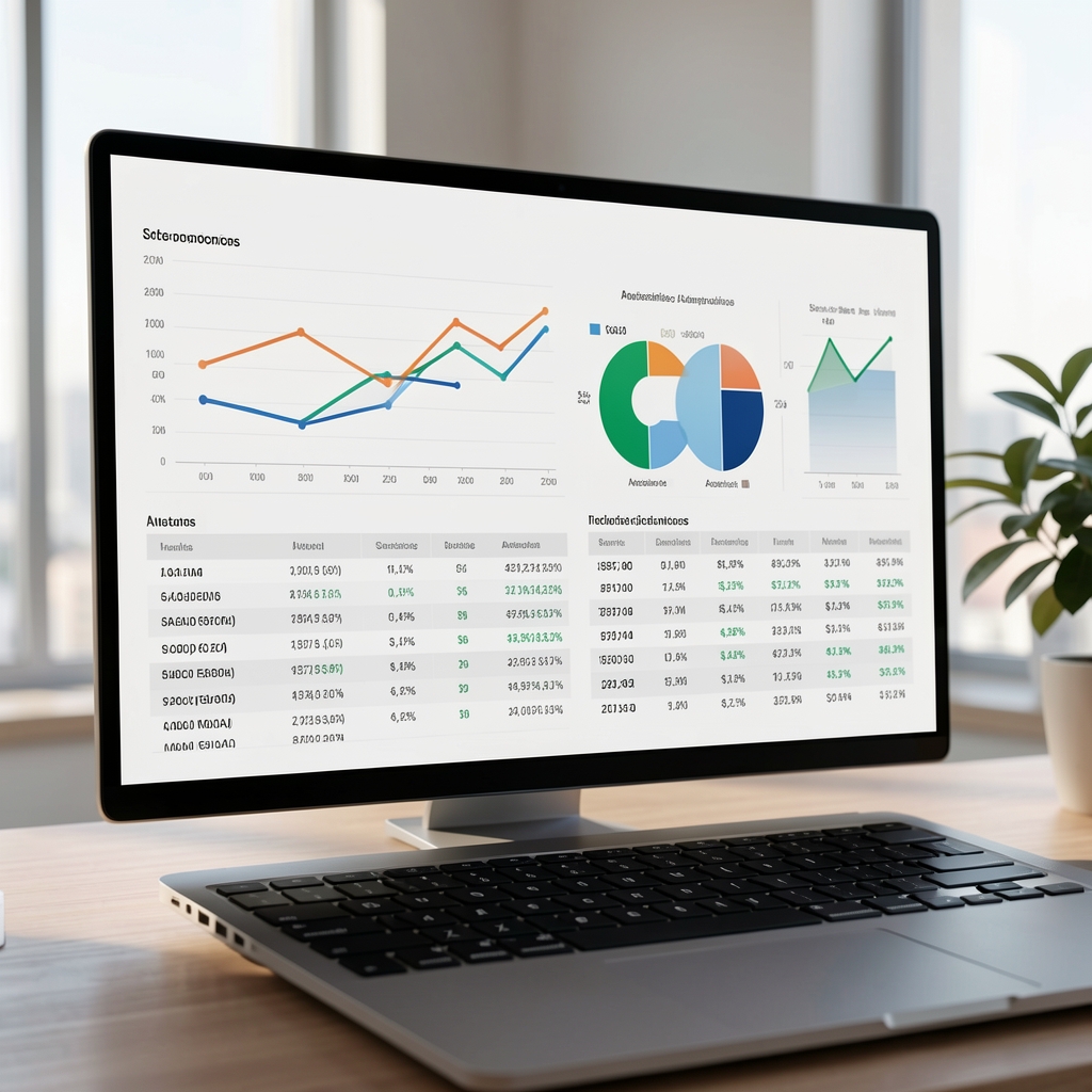Pantalla de análisis de datos económicos mostrando gráficos de tendencias sectoriales y tablas de indicadores macroeconómicos de Argentina